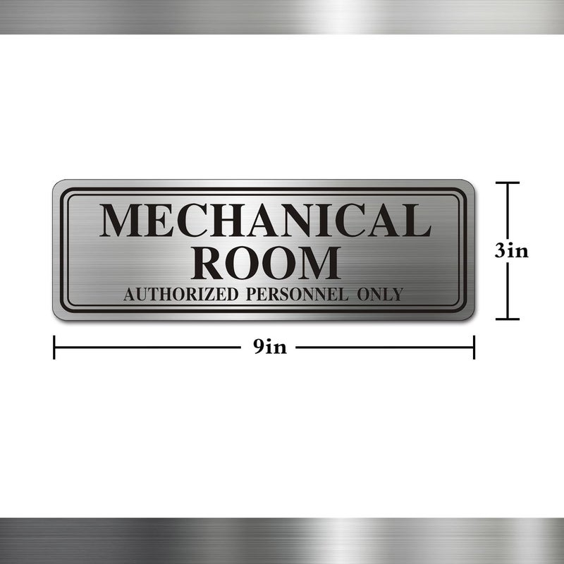 LEMBANG Metal Stainless Steel Authorized Personnel Only Sign，9x3in (Mechanical Room) - Image 3